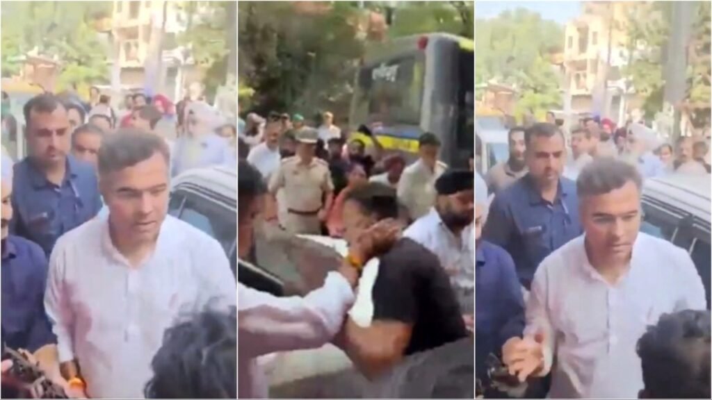 तिलक नगर थप्पड़ कांड का वायरल वीडियो फ्रेम