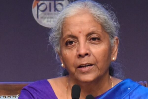 Finance Minister Nirmala Sitharaman briefing the media on a GST Council meeting (Photo: PIB)