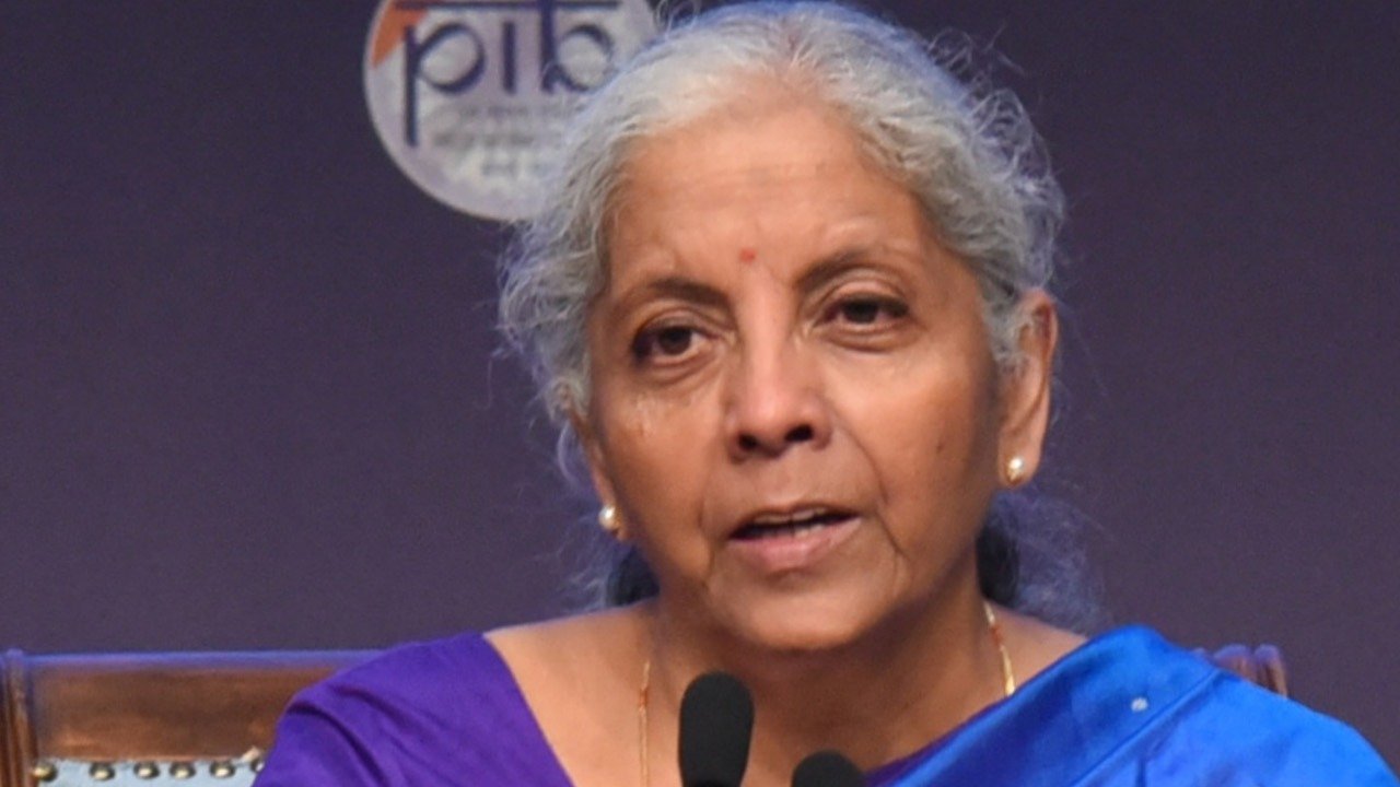 Finance Minister Nirmala Sitharaman briefing the media on a GST Council meeting (Photo: PIB)