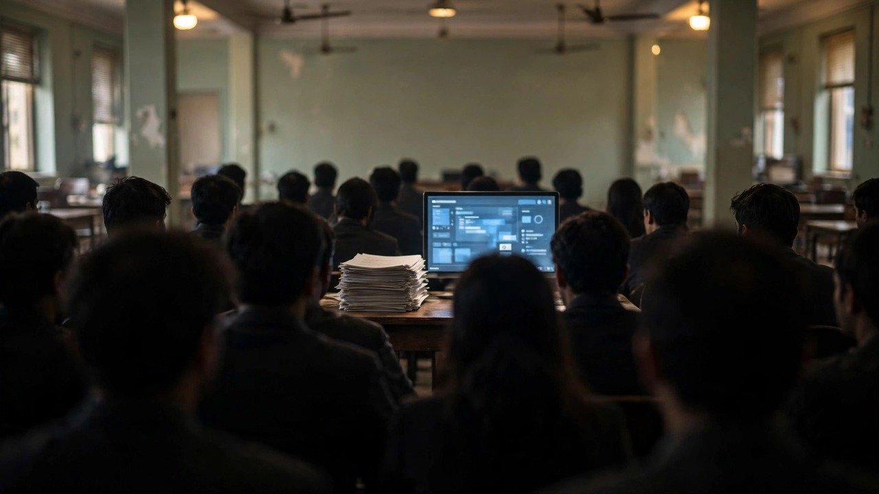 Aspirants in an examination hall — symbolic illustration