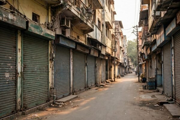बंद शटर वाली दुकानों वाला बाज़ार — सांकेतिक तस्वीर
