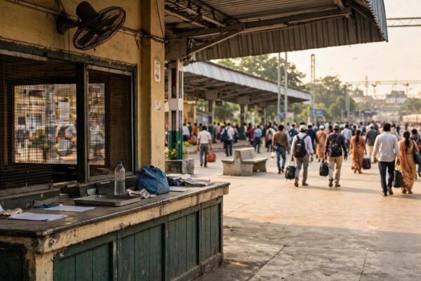 काउंटर टिकट बीमा: रेलवे स्टेशन काउंटर का सांकेतिक चित्र