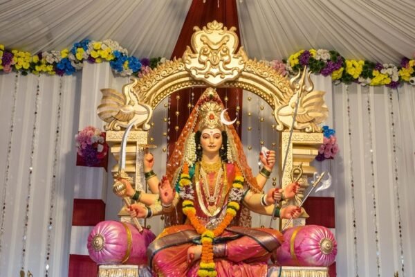 नवरात्रि पंडाल में माता जी की प्रतिमा (सांकेतिक तस्वीर)